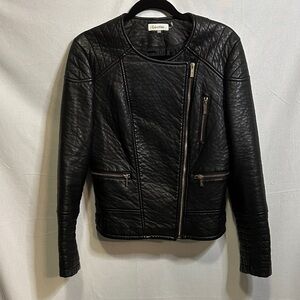 Calvin Klein Black Leather Biker Jacket